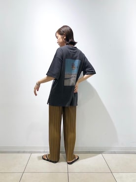 「バックプリント」｜miwaさん（レディース・155cm）の夏コーディネート