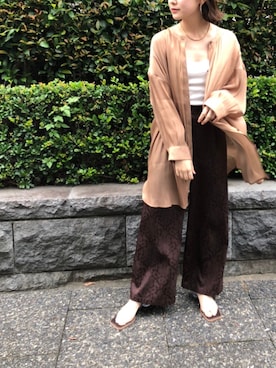 「VACANCY（ヴァカンシー）のアイテム（パンツ）」を使った、miwaさん（レディース・155cm）の夏コーディネート