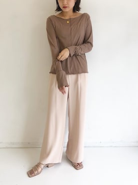 「VACANCY（ヴァカンシー）のアイテム（トップス）」を使った、miwaさん（レディース・155cm）の夏コーディネート