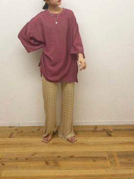 「VACANCY（ヴァカンシー）のアイテム（トップス）」を使った、miwaさん（レディース・155cm）の夏コーディネート