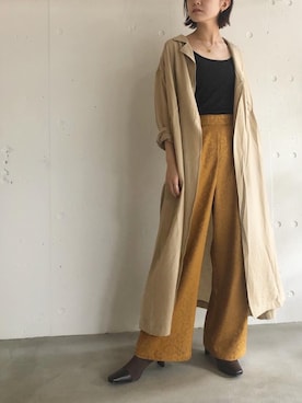 「holiday」｜「アイテム（トレンチコート）」を使った、miwaさん（レディース・155cm）の秋コーディネート