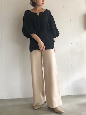 「holiday」｜「アイテム（ブーツ）」を使った、miwaさん（レディース・155cm）の秋コーディネート