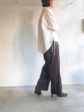 「VACANCY（ヴァカンシー）のアイテム（トップス）」を使った、miwaさん（レディース・155cm）の秋コーディネート