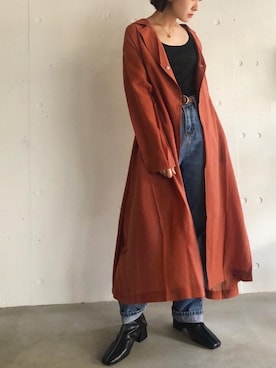 「holiday」｜「アイテム（トレンチコート）」を使った、miwaさん（レディース・155cm）の秋コーディネート