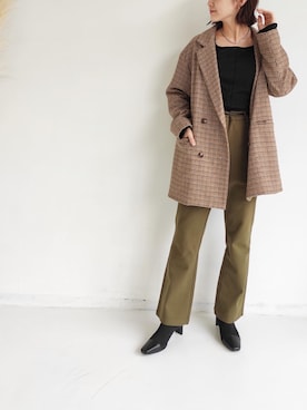 「holiday」｜「アイテム（ブーツ）」を使った、miwaさん（レディース・155cm）の秋コーディネート