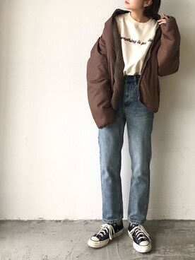 「holiday」｜「アイテム（ブルゾン）」を使った、miwaさん（レディース・155cm）の秋コーディネート