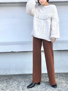 「Auntie Rosa Holiday（アンティローザホリデー）のアイテム」を使った、miwaさん（レディース・155cm）の冬コーディネート