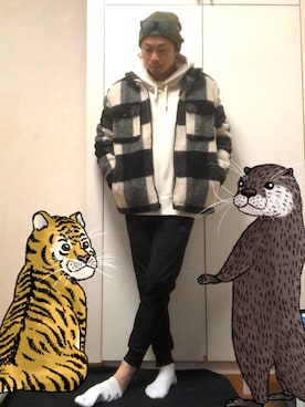 「アイテム（ブルゾン）」を使った、LOVINさん（メンズ・173cm・30代）の冬コーディネート