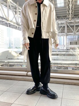 「u170」｜「アイテム（ブルゾン）」を使った、しおんさん（メンズ・167cm）の秋コーディネート