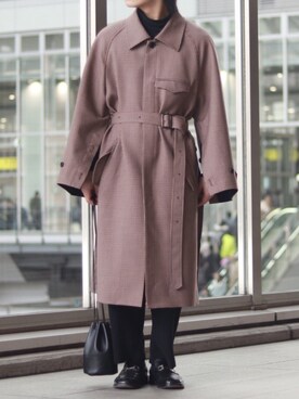 「RYO TAKASHIMA（リョウタカシマ）のアイテム（トレンチコート）」を使った、しおんさん（メンズ・167cm）の冬コーディネート