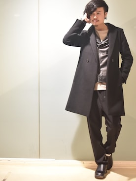 「アイテム（バングル/リストバンド）」を使った、KOU SUEMATSUさん（メンズ・172cm・20代）の冬コーディネート