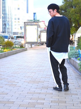 「TOGA PULLA（トーガ　プルラ）のアイテム（アクセサリー）」を使った、KOU SUEMATSUさん（メンズ・172cm）の冬コーディネート