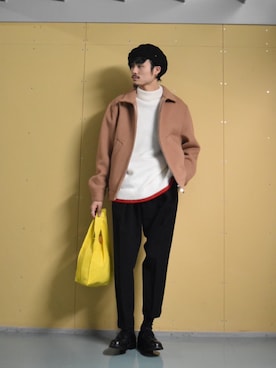 「CPH（シーピーエイチ）のアイテム（ハンチング/ベレー帽）」を使った、KOU SUEMATSUさん（メンズ・172cm）の冬コーディネート