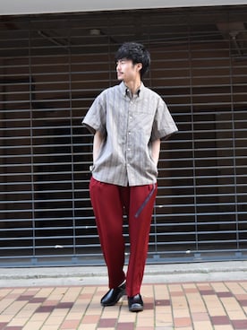「lot holon（ロットホロン）のアイテム（トップス）」を使った、KOU SUEMATSUさん（メンズ・172cm）の春コーディネート