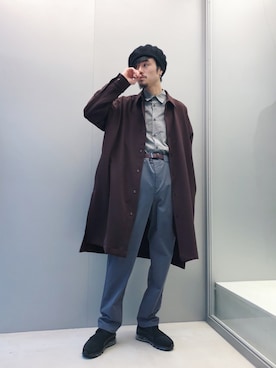 「CPH（シーピーエイチ）のアイテム（ハンチング/ベレー帽）」を使った、KOU SUEMATSUさん（メンズ・173cm）の秋コーディネート