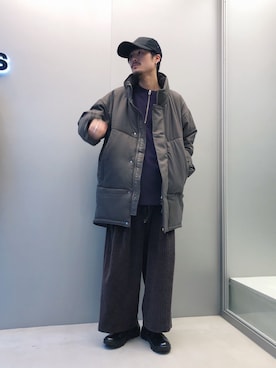 「Lui's（ルイス）のアイテム（ダウンジャケット/コート）」を使った、KOU SUEMATSUさん（メンズ・173cm）の秋コーディネート