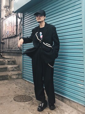 「R.M GANG（アールエムギャングレベルモダニストギャング）のアイテム」を使った、KOU SUEMATSUさん（メンズ・173cm）の秋コーディネート