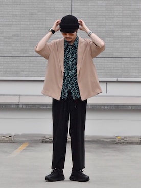 「Lui's（ルイス）のアイテム（スニーカー）」を使った、KOU SUEMATSUさん（メンズ・173cm）の春コーディネート