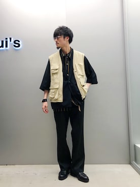 「平成最後のWEARISTAセンバツ」｜「アイテム（スラックス）」を使った、KOU SUEMATSUさん（メンズ・173cm）の春コーディネート