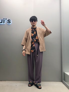 「aloha blossom（アロハブロッサム）の【Aloha Blossom/アロハブロッサム】BIRDS OF PARADISE shirts（シャツ/ブラウス）」を使った、KOU SUEMATSUさん（メンズ・173cm）の春コーディネート