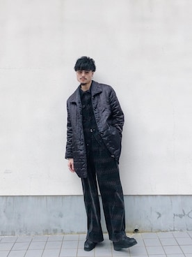 「Casely-Hayford（ケイスリーヘイフォード）のアイテム」を使った、KOU SUEMATSUさん（メンズ・173cm）の冬コーディネート