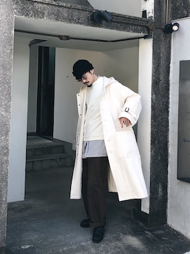 「ESSAY（エッセイ）のアイテム（スウェット）」を使った、KOU SUEMATSUさん（メンズ・173cm）の冬コーディネート