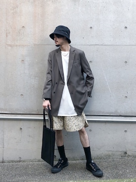 「lot holon（ロットホロン）のアイテム」を使った、KOU SUEMATSUさん（メンズ・173cm）の春コーディネート