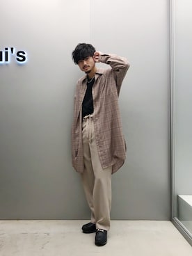 「lot holon（ロットホロン）のアイテム」を使った、KOU SUEMATSUさん（メンズ・173cm）の春コーディネート