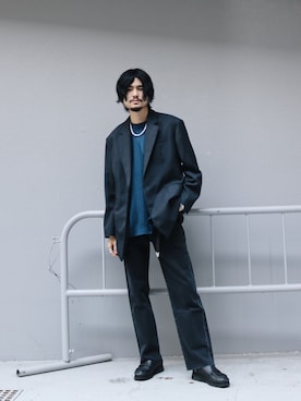 「アイテム（テーラードジャケット）」を使った、KOU SUEMATSUさん（メンズ・173cm・20代）の秋コーディネート
