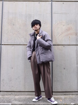 「Lui's（ルイス）のアイテム（ダウンジャケット/コート）」を使った、KOU SUEMATSUさん（メンズ・173cm）の秋コーディネート