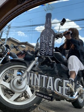 サロペット オーバーオールを使った バイク女子 の人気ファッションコーディネート Wear