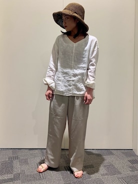 「RODE SKO（ロデスコ）のアイテム（帽子）」を使った、ほしななさん（レディース・150cm）の春コーディネート