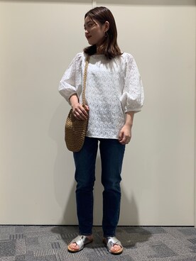 「URBAN RESEARCH DOORS（アーバンリサーチドアーズ）のペーパープレーンショルダーバッグ（ショルダーバッグ）」を使った、ほしななさん（レディース・150cm）の夏コーディネート