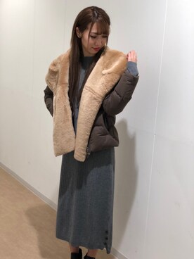 「テラスモール湘南」｜「アイテム（ダウンジャケット/コート）」を使った、とあちんめんさん（レディース・167cm）の秋コーディネート