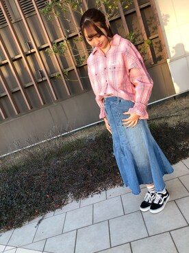 「テラスモール湘南」｜「アイテム（スカート）」を使った、とあちんめんさん（レディース・167cm）の冬コーディネート