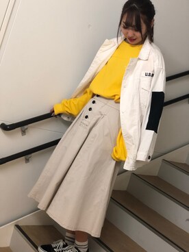 「テラスモール湘南」｜「アイテム（スカート）」を使った、とあちんめんさん（レディース・167cm）の冬コーディネート