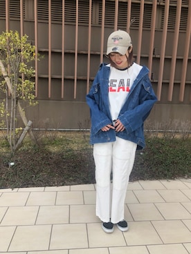「テラスモール湘南」｜「アイテム（キャップ）」を使った、とあちんめんさん（レディース・167cm）の春コーディネート
