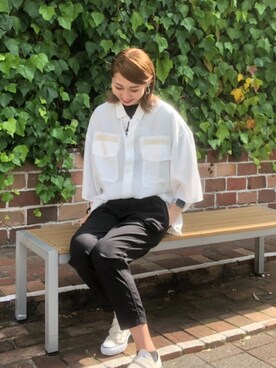 「テラスモール湘南」｜「アイテム（シャツ/ブラウス）」を使った、とあちんめんさん（レディース・167cm）の春コーディネート