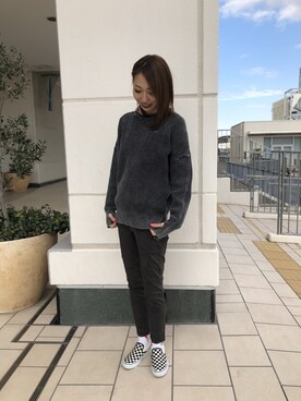「テラスモール湘南」｜「アイテム（ニット/セーター）」を使った、とあちんめんさん（レディース・167cm）の冬コーディネート
