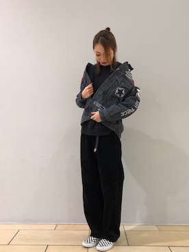 「テラスモール湘南」｜「アイテム（デニムジャケット）」を使った、とあちんめんさん（レディース・167cm）の春コーディネート