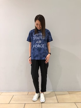 「テラスモール湘南」｜「アイテム（カーゴパンツ）」を使った、とあちんめんさん（レディース・167cm）の夏コーディネート