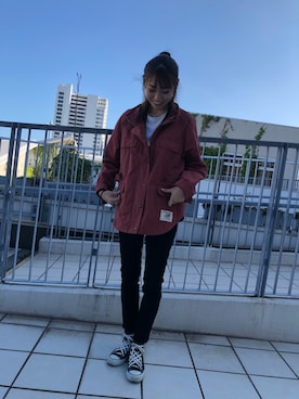 「テラスモール湘南」｜「アイテム（デニムパンツ）」を使った、とあちんめんさん（レディース・167cm）の秋コーディネート