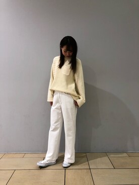 「テラスモール湘南」｜「アイテム（ニット/セーター）」を使った、とあちんめんさん（レディース・167cm）の秋コーディネート