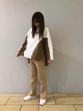 「テラスモール湘南」｜「アイテム（スウェットパンツ）」を使った、とあちんめんさん（レディース・167cm）の冬コーディネート