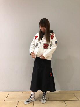 「テラスモール湘南」｜「アイテム（スカート）」を使った、とあちんめんさん（レディース・167cm）の冬コーディネート