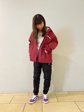 「テラスモール湘南」｜「アイテム（カーゴパンツ）」を使った、とあちんめんさん（レディース・167cm）の春コーディネート