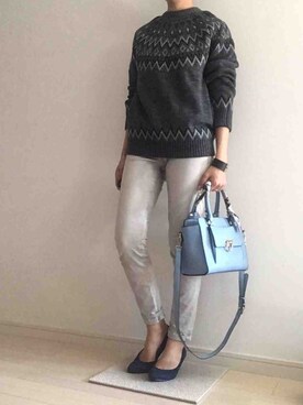 「UNIQLO（ユニクロ）のWOMEN ウルトラストレッチジーンズ（デニムパンツ）」を使った、akさん（レディース・162cm）の秋コーディネート
