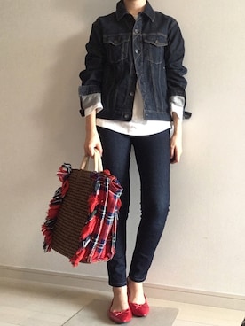 「Laugoa（ラウゴア）のアイテム（ハンドバッグ）」を使った、akさん（レディース・162cm）の春コーディネート