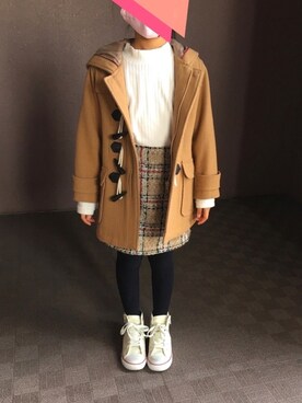 「COMME CA ISM（コムサイズム）のアイテム（ダッフルコート）」を使った、akさん（レディース・162cm）の冬コーディネート
