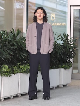 BATONER（バトナー）＞ ショール カーディガンを使ったメンズ人気